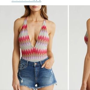Show Me Your MuMu Multicolor Zigzag Bodysuit